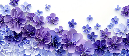 Quilled Paper Flowers on White Background