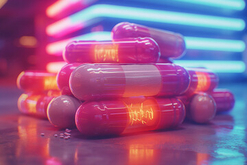 Close-up group of antibiotics Health care and medical background - obrazy, fototapety, plakaty