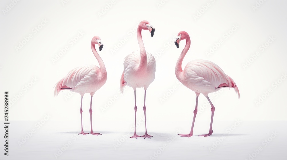 Poster generative ai elegant flamingos standing gracefully.