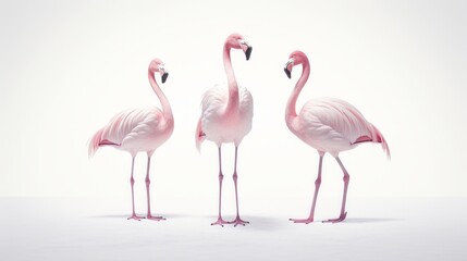 Generative AI Elegant flamingos standing gracefully.