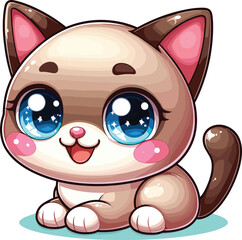 cute funny cat cartoon vector on white background
