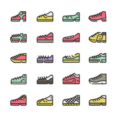 Shoes icon vector set
