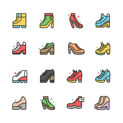 Shoes icon vector set