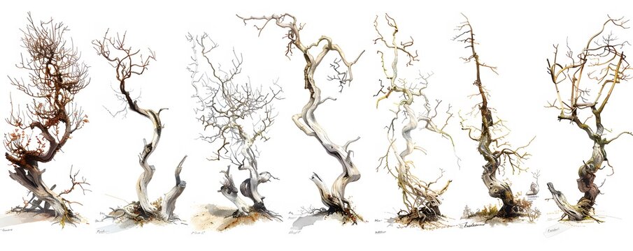 Watercolor Paintings of rusty branches