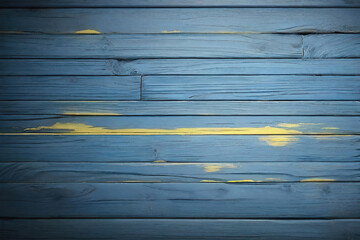 Fototapeta premium bllue and yellow and bright and dirty wood wall wooden plank board texture background