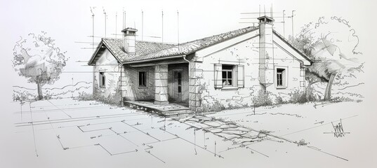 Architecture Drawing banner background for design