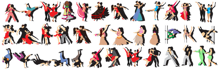 different dancers set