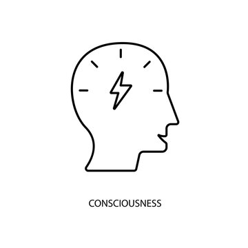 consciousness concept line icon. Simple element illustration. consciousness concept outline symbol design.