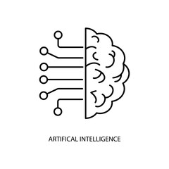 artifical intelligence concept line icon. Simple element illustration.artifical intelligence concept outline symbol design.