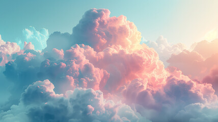 A cloud-like formation background, with ethereal soft pastel hues blending seamlessly. - obrazy, fototapety, plakaty