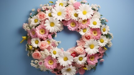 beautiful bouquet or bunch of flowers,Flower wreath with roses, 