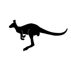 silhouette of a kangaroo hopping