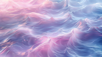 Obraz premium A gentle ocean wave pattern with soft, pastel hues creating a wavy, ethereal background.