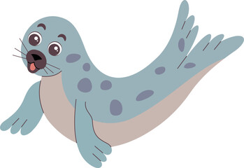 Vector Cute little seal Cartoon character