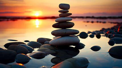 A pile of pebbles or stones on the background