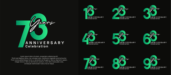 anniversary logotype vector design with green and white color can be use for special moment celebration