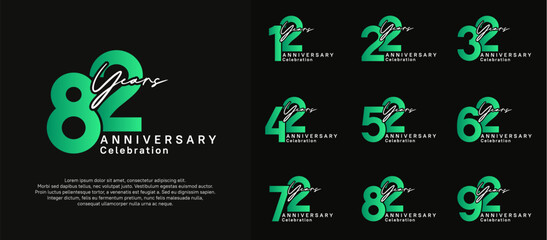 anniversary logotype vector design with green and white color can be use for special moment celebration