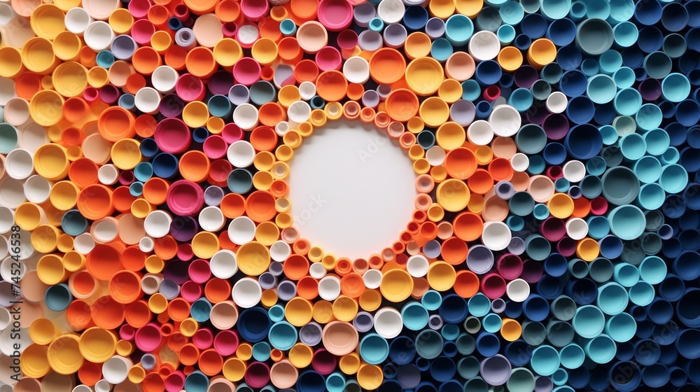 Poster Set of push pins in a circular pattern Generative AI