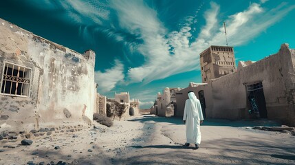 Traditional arab settlement in the Middle East - obrazy, fototapety, plakaty