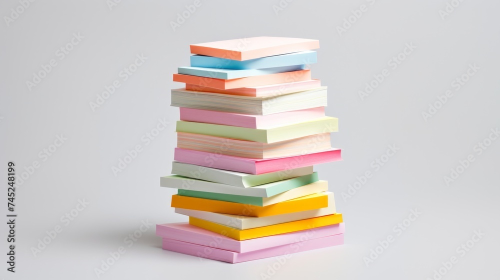 Fototapete stack of sticky notes in a pile generative ai