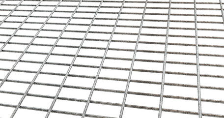 The Future of Industry: This 3D illustration of a welded steel mesh frame, isolated on a transparent background, symbolizes the potential of innovative solutions shaping the future of industrial lands