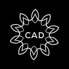 CAD Letter logo design template vector. CAD Business abstract connection vector logo. CAD icon circle logotype.
