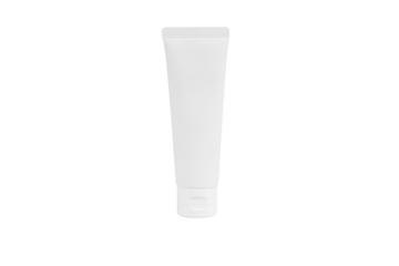Blank White cosmetic tube pack of cream or gel isolated on white background with clipping path.