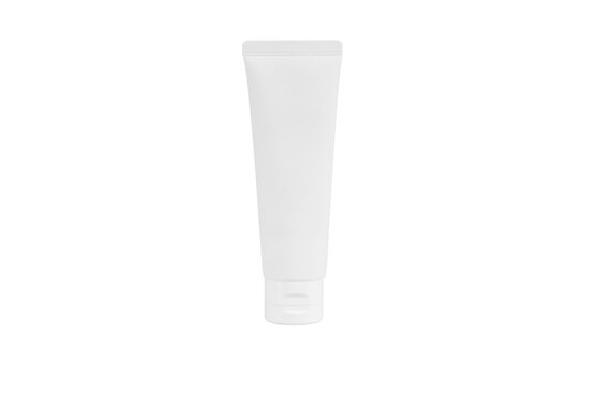 recommend clip art: Blank White cosmetic tube pack of cream or gel isolated on white background with clipping path.