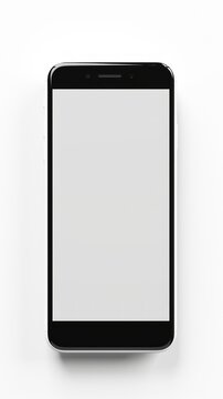 Stock image of a smartphone on a white background, modern and sleek design Generative AI