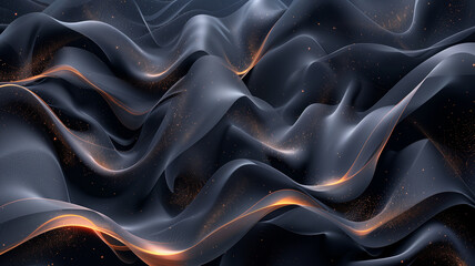 Fototapeta premium An artistic banner portraying dark abstract backgrounds against which neon-colored waves pulse and glow, evoking the visual energy of sound waves.