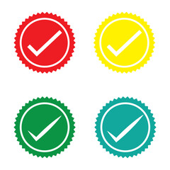 Checkmark sign. Verified symbol. Approval done element collection. Stock vector, eps10