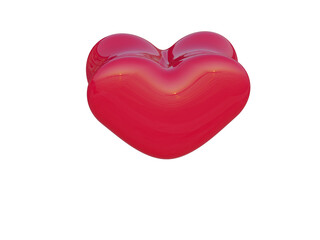 Lovely red heart. 3d render.