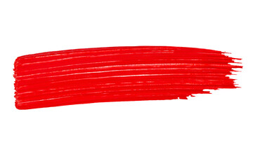 A brushstroke of red color on an empty background. PNG