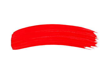 A brushstroke of red color on an empty background. PNG
