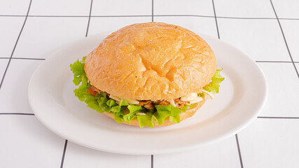 Burger doner top view isolated
