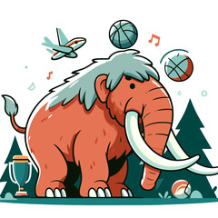 cartoon education giant animal mammoth ancient