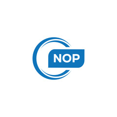 modern minimalist NOP initial letters monogram logo design