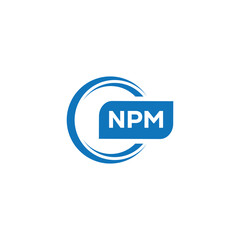modern minimalist NPM initial letters monogram logo design - obrazy, fototapety, plakaty