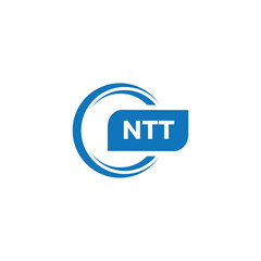 modern minimalist NTT initial letters monogram logo design