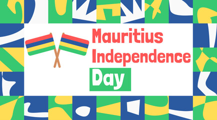 Mauritius Independence Day Celebration banner vector illustration