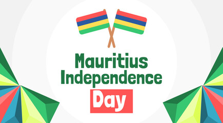 Mauritius Independence Day Celebration banner vector illustration