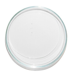 Petri dish with gel drops. on an empty background. PNG