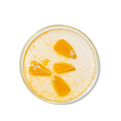 Petri dish with orange. Food research in the laboratory.on an empty background. PNG