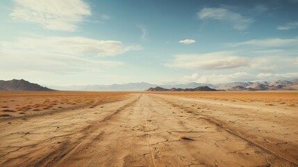 Fototapeta na wymiar Generative AI Vast Desert Roadway