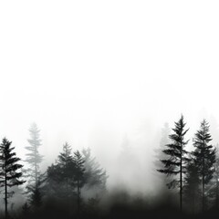 Fototapeta na wymiar Minimal, beautiful forest illustration on a white background