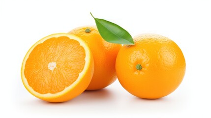 Orange fruit slices on a white background