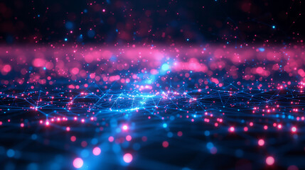 Obraz premium Glowing, neon, futuristic, abstract dark background in purple and pink colors.