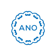 ANO Letter logo design template vector. ANO Business abstract connection vector logo. ANO icon circle logotype.

