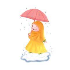 A woman and umbrella