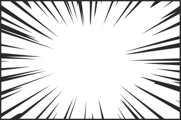 Comic Speed Lines, Abstract Comics Book Flash Explosion, Radial Lines On White Background. Vector Superhero Design